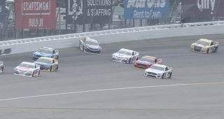 Promo image for Reese’s Sweet Move of the Race: Andy Jankowiak gives the wall a kiss at Michigan International Speedway